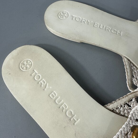 Tory Burch Eleanor Woven Leather Slides, Size 10 M - Picture 12 of 13